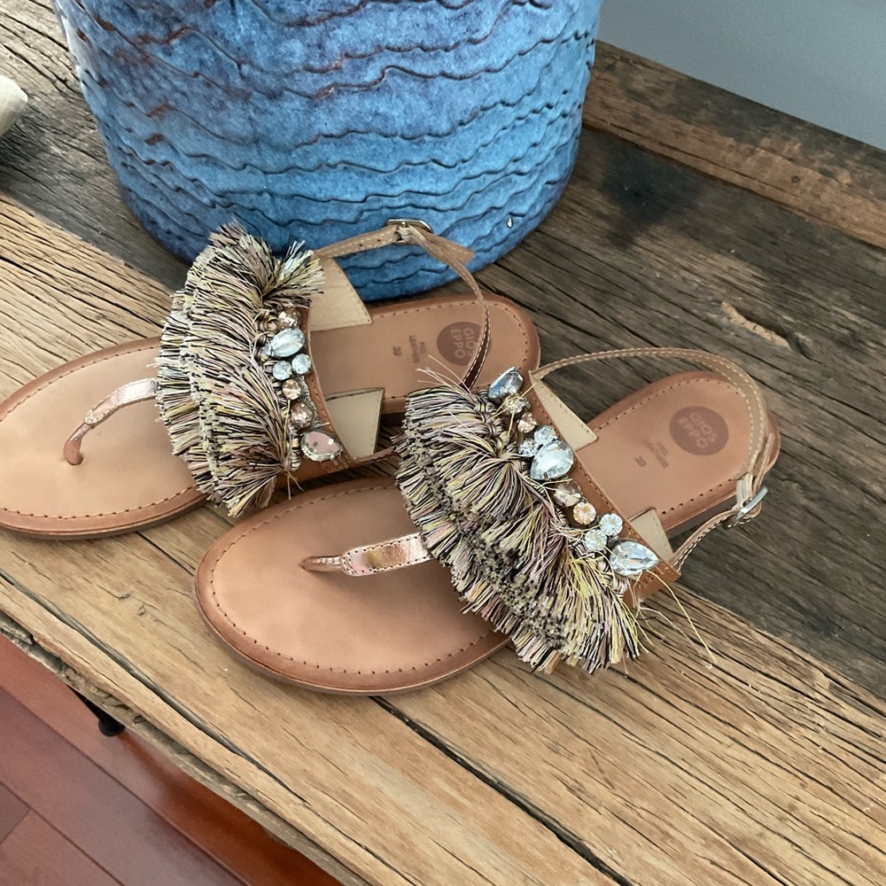 Embellished Tan Sandals